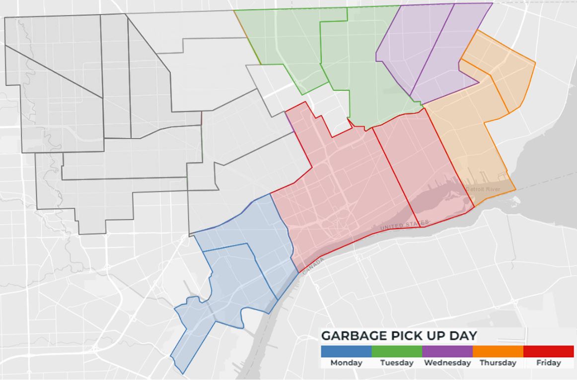 Detroit Waste Pickup Schedule Map